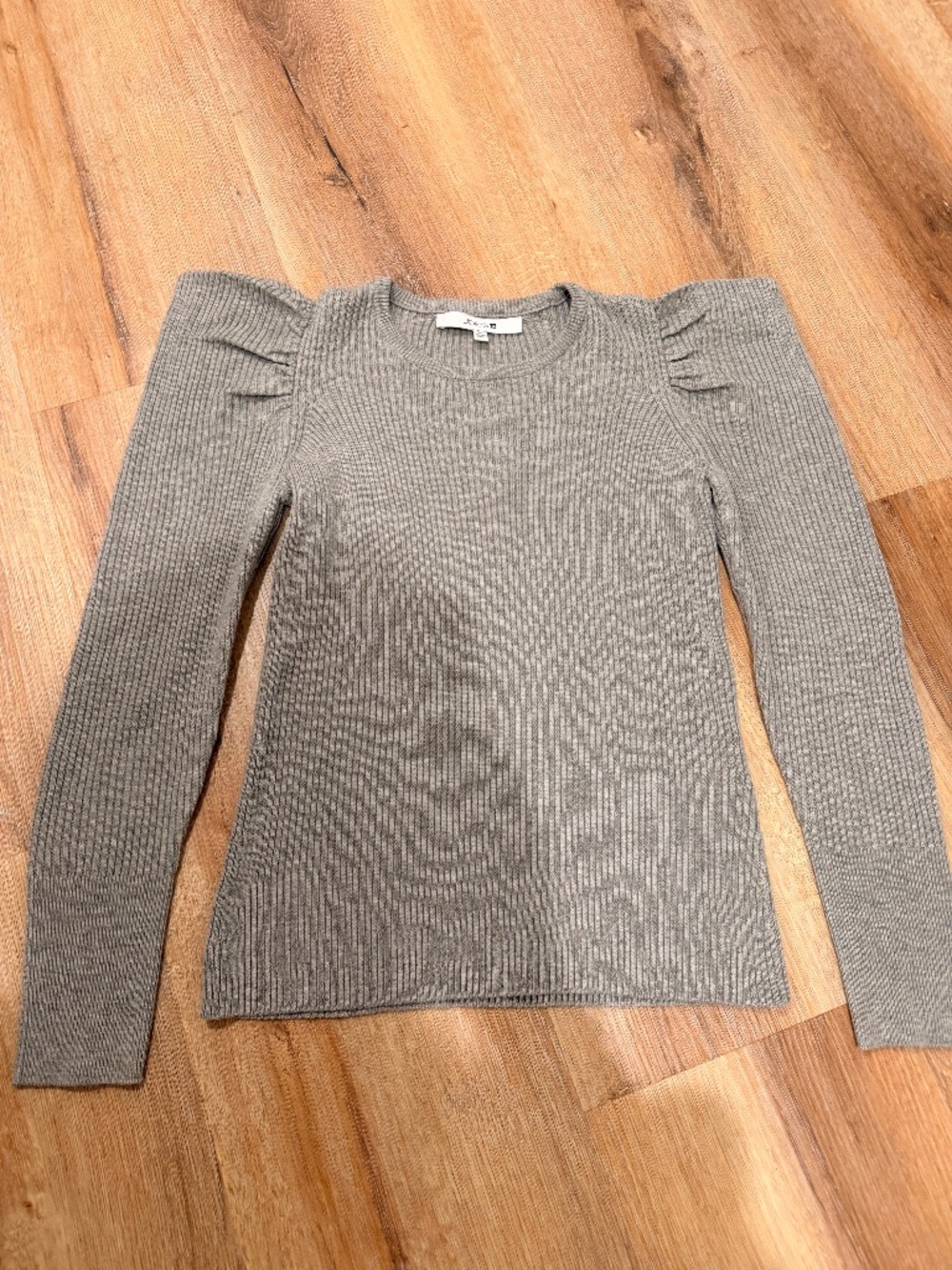 JOE'S JEAN'S Womens Gray Long Puff Ribbed Top-XS